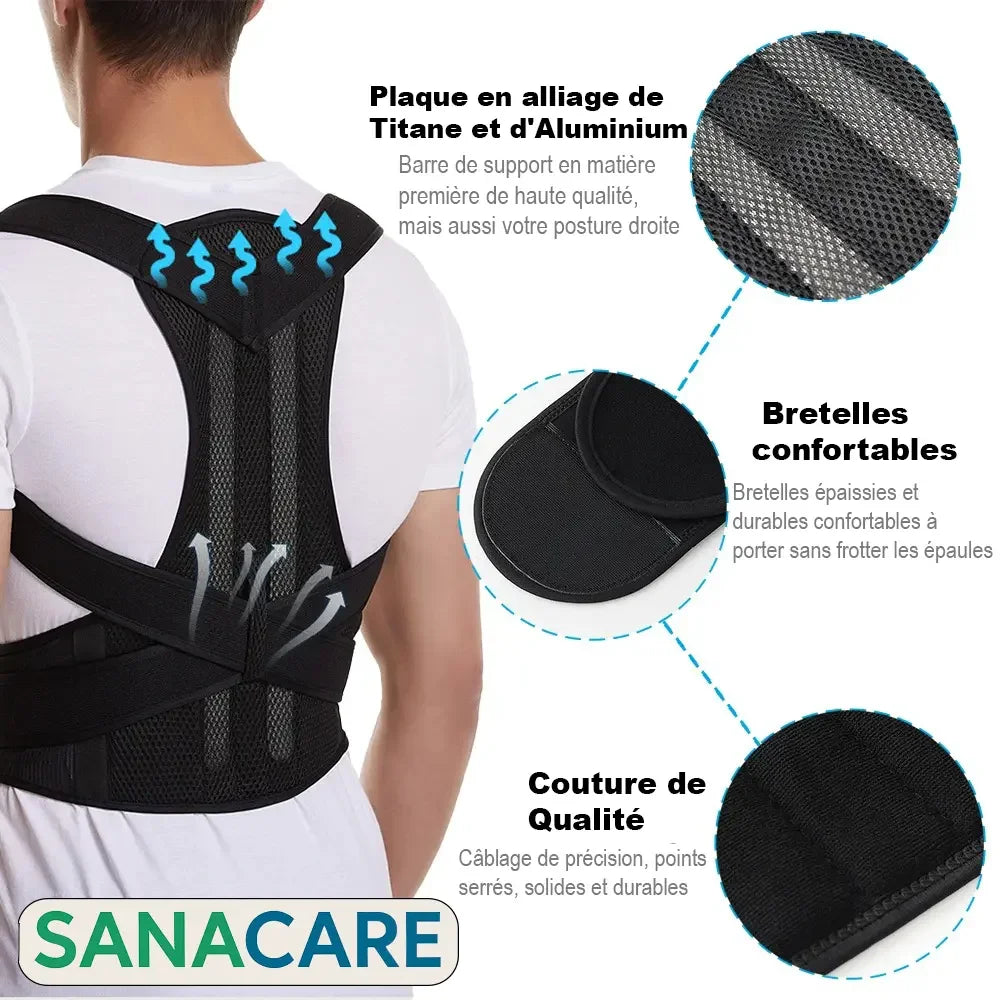 Correcteur de Posture Redresse Dos avec Ceinture Lombaire SanaCare