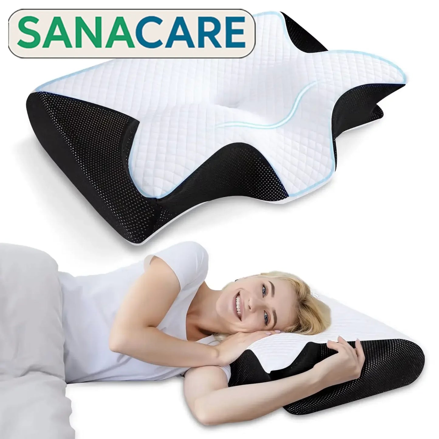 Oreiller Orthopédique Pour Dormeurs Latéraux & Dos SanaCare